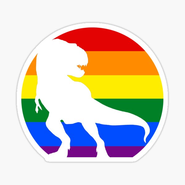 Pride Dinosaur Lgbt Gay Lesbian Transgender Trans Rainbow Sticker For