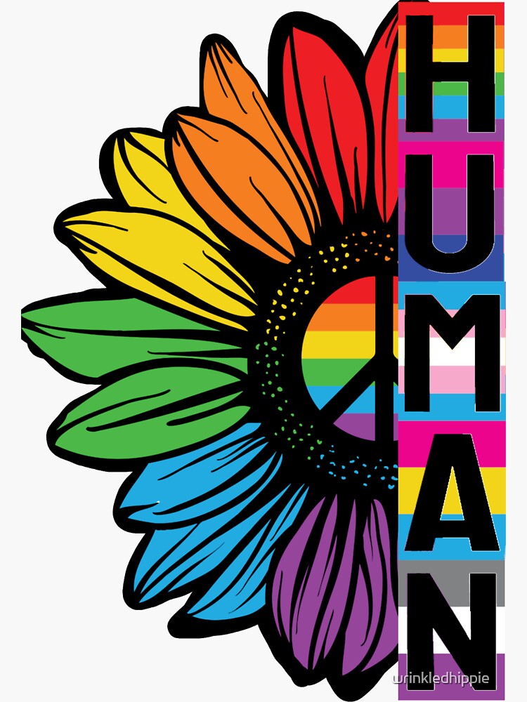 Human Sunflower Lgbt Flag Gay Pride Month Lgbtq Sticker By