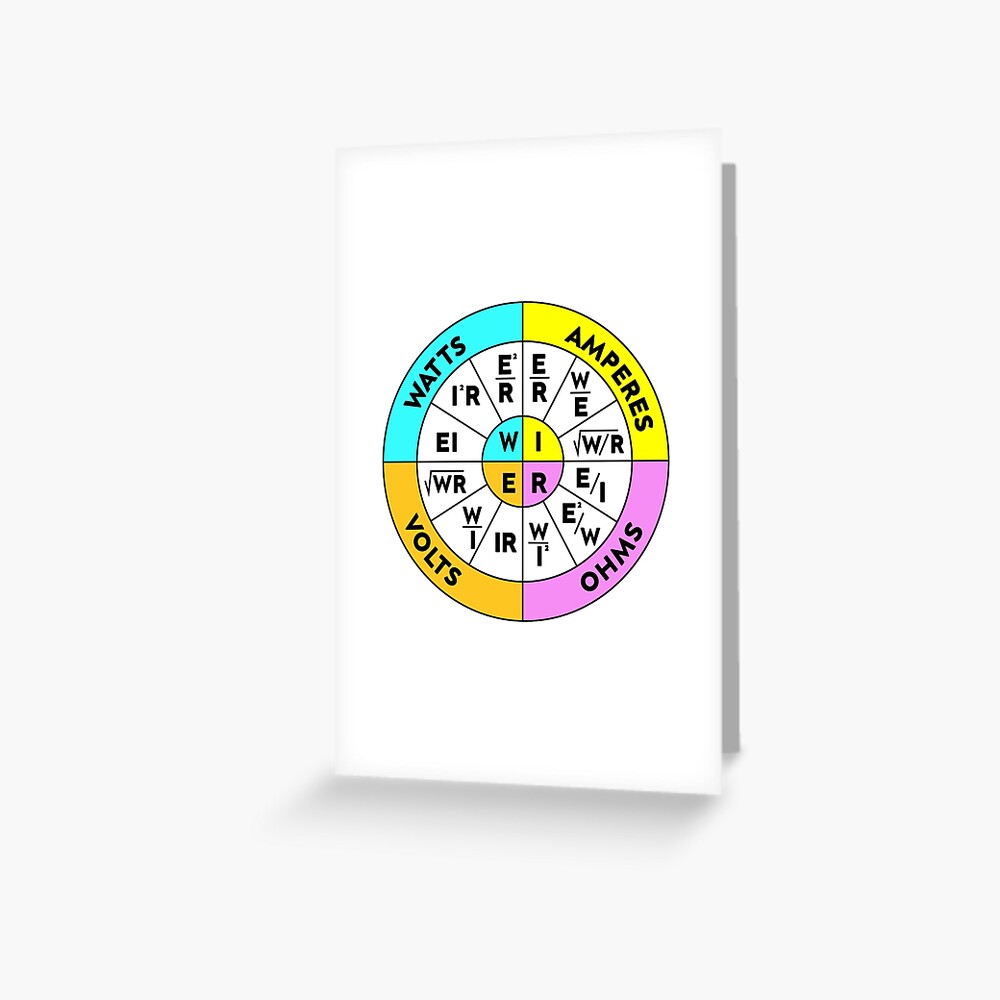 Ohms Law Wheel Greeting Card For Sale By Mayumiart Redbubble