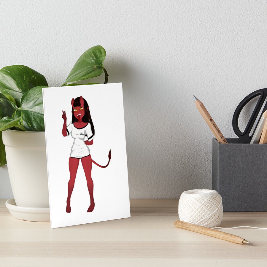 Meru The Succubus Cute Girl Sticker Art Board Print By HalieCloset