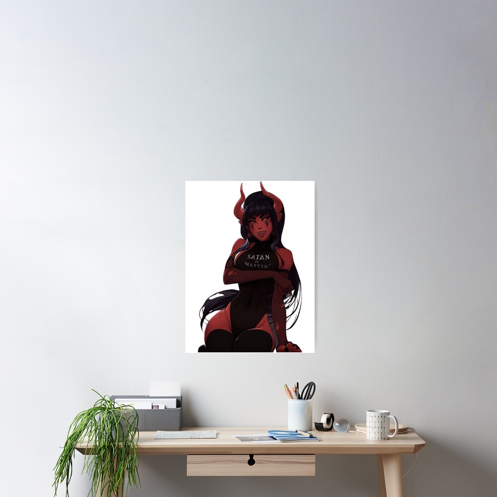 Meru The Succubus Kawaii Erotic Sexy Hentai Itchii Sticker Poster For