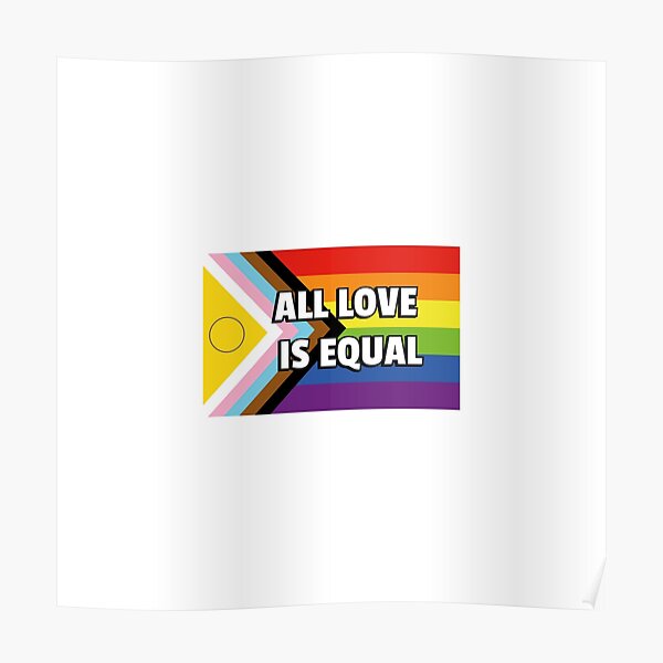 Póster Bandera de progreso del orgullo inclusivo TODO EL AMOR ES IGUAL