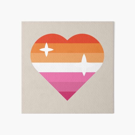 Lesbian Pride Flag Heart Art Board Print For Sale By KinLost Redbubble