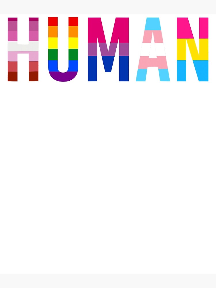 HUMAN LGBT Flag Gay Pride Month Transgender Rainbow Lesbian Poster