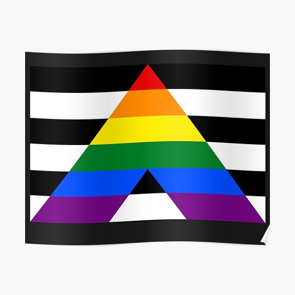 Straight Ally Pride Flag Poster For Sale By Kiippers Redbubble