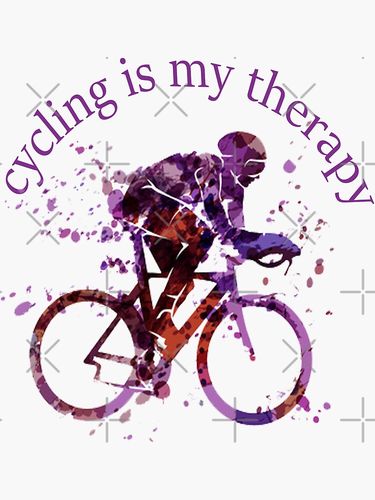 Cycling Is My Therapy Sticker For Sale By Nanaschop Redbubble