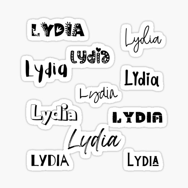 Lydia In Different Fonts Sticker For Sale By Magleen Redbubble