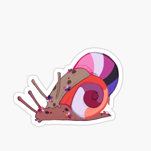 Pride Lesbian Genderfluid Flag Snail Couple Sticker For Sale By