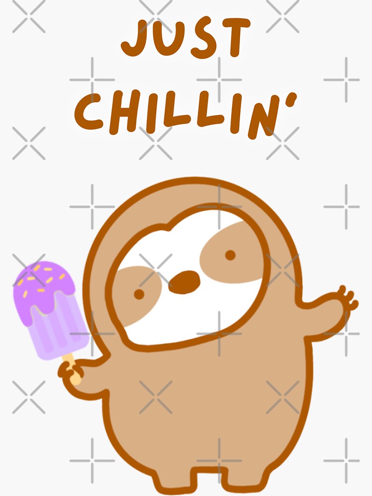 Just Chillin Popsicle Sloth Sticker For Sale By Theslothinme