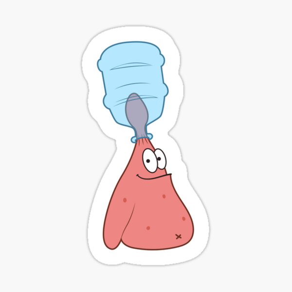 Patrick Star Wearing Bottle Sticker For Sale By Becksharp Redbubble