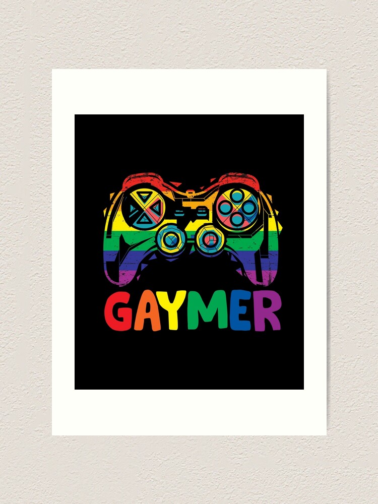 Gaymer Gay Pride Flag LGBT Gamer LGBTQ Gaming Gamepad Art Print For