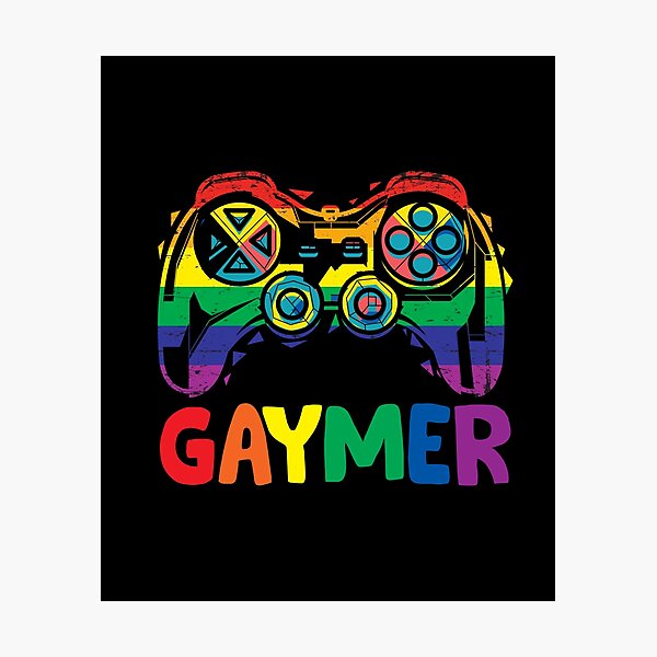 Gaymer Gay Pride Flag LGBT Gamer LGBTQ Gaming Gamepad Photographic