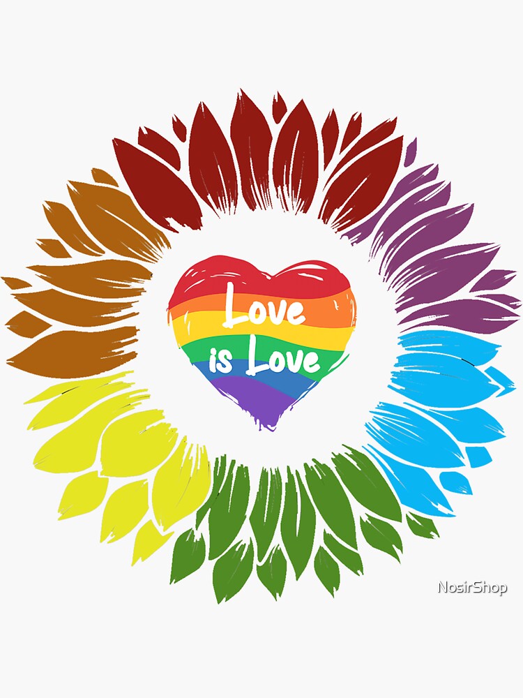 Love Is Love Sunflower Lgbt Flag Gay Pride Month Proud LGBTQ Sticker