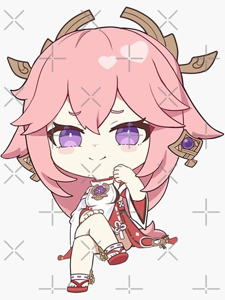 Chibi Yae Miko Kawaii Genshin Impact Sticker For Sale By Sara