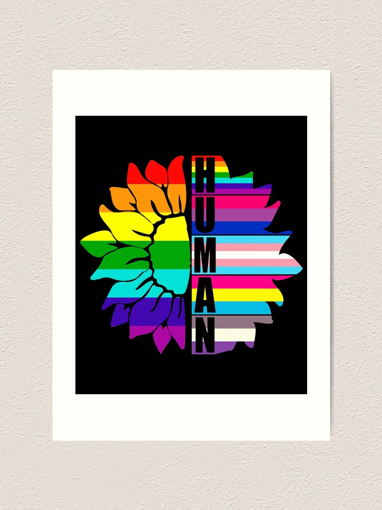 HUMAN Sunflower LGBT Flag Gay Pride Month Proud LGBTQ Art Print For Sale By Shaletrp Redbubble