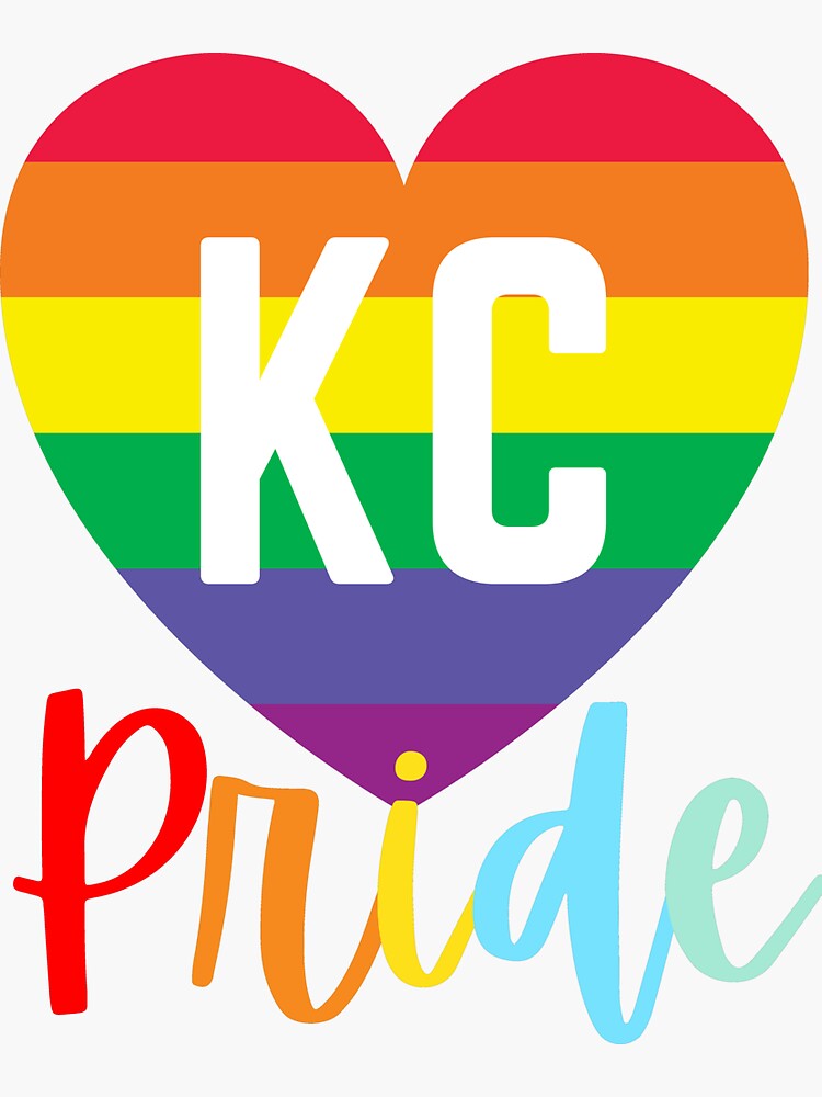 Kansas City Gay Pride KC MO LGBTQIA Missouri Rainbow Heart Sticker