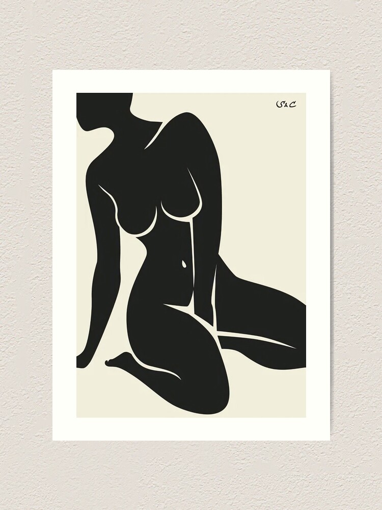 H Matisse Black Nudes Inspired Abstract Woman Nude Body Figure Art