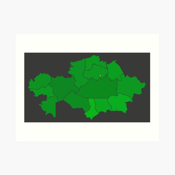 Kazakhstan Population Heat Map As Color Density Illustration Art