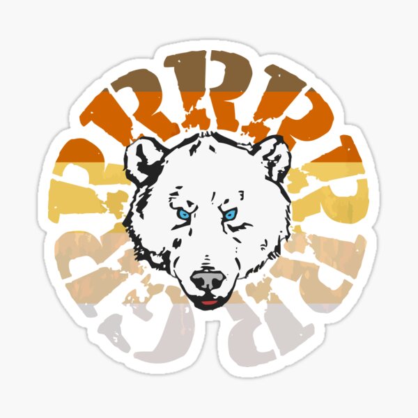 Grrr Woof Gay Polar Bear Pride Flag Sticker For Sale By Bearlust