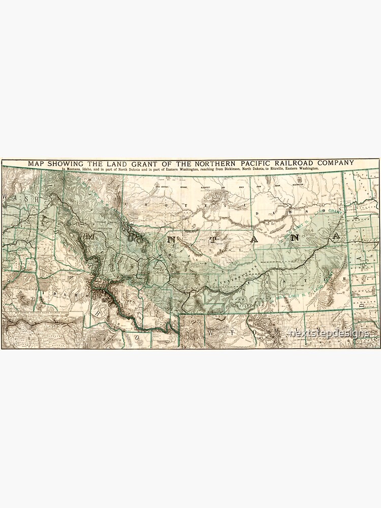 Map Showing The Land Grant Of The Northern Pacific Railroad Company In