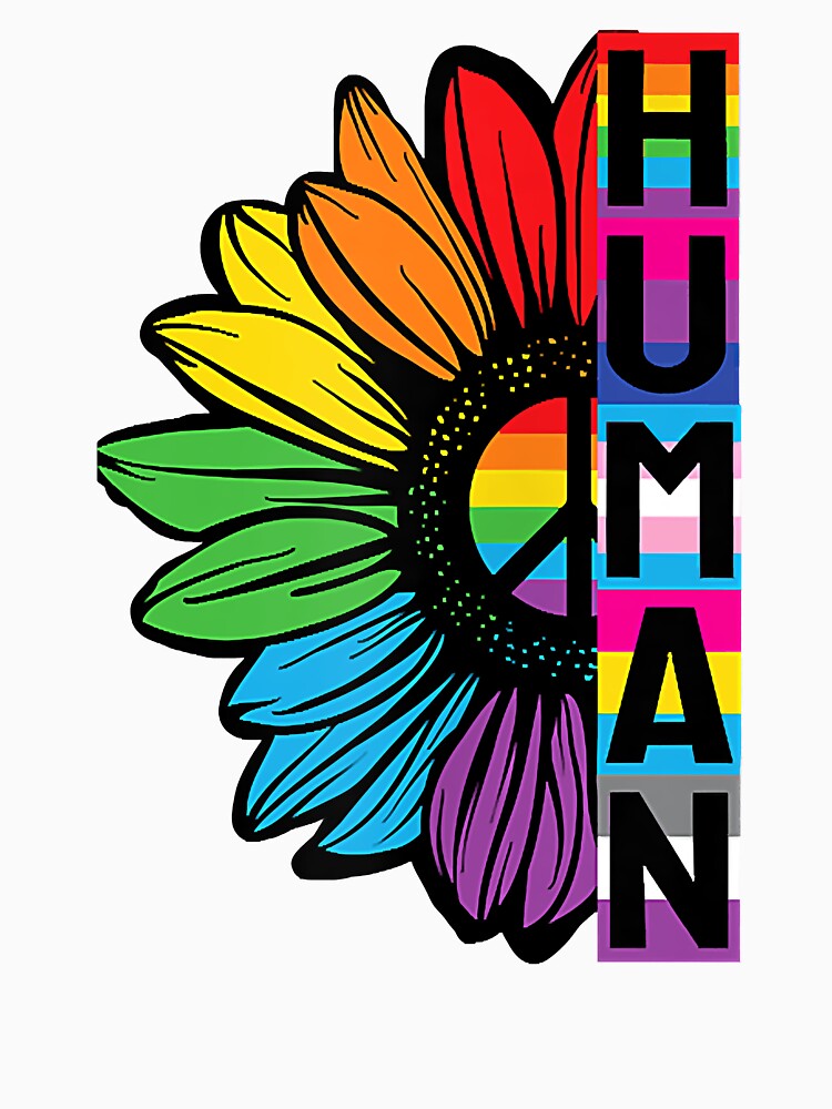 Pride Allyship Human Sunflower Lgbt Flag Gay Pride Month Lgbtq T