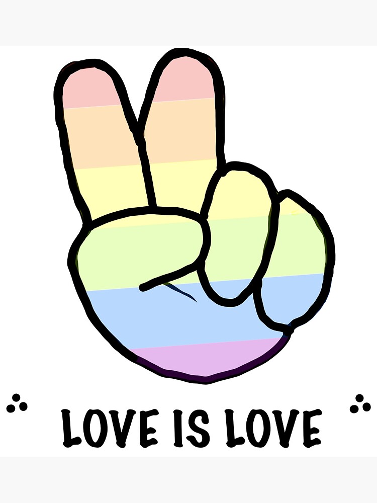 Pride Love Is Love Rainbow Peace Sign Sticker Sticker For Sale By