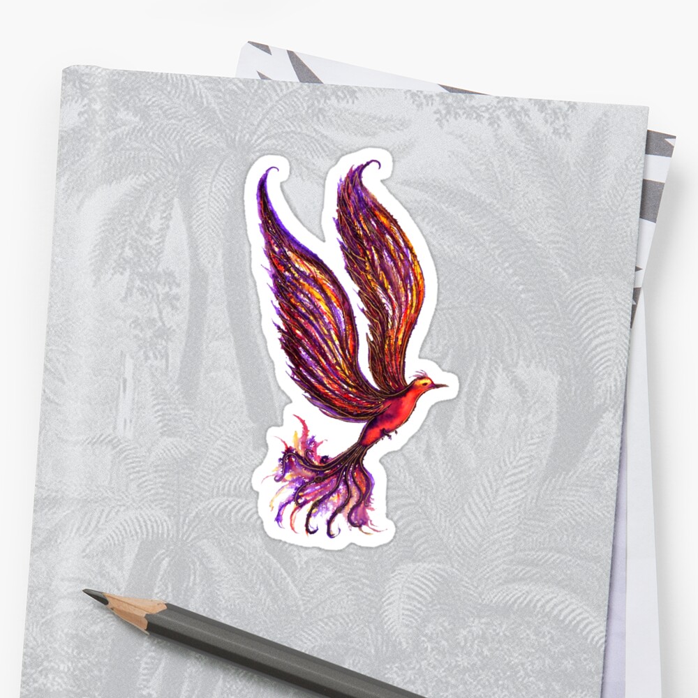 The Rise Of The Phoenix Sticker By Lindart Redbubble