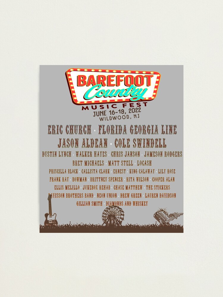 Barefoot Country Music Fest Line Up Photographic Print By