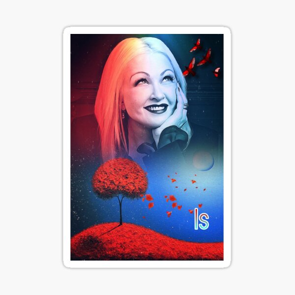 Retro Wave Cyndi Music Singer Lauper Birthday Gift Sticker For Sale