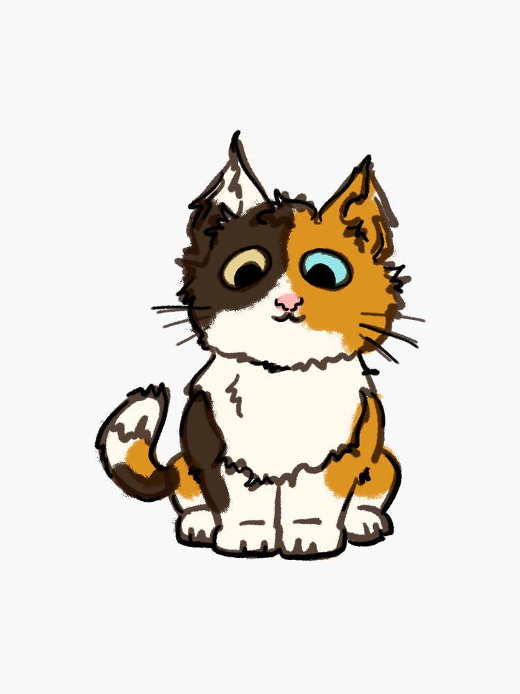 Cute Calico Cat Sticker For Sale By SunflowerBro Redbubble