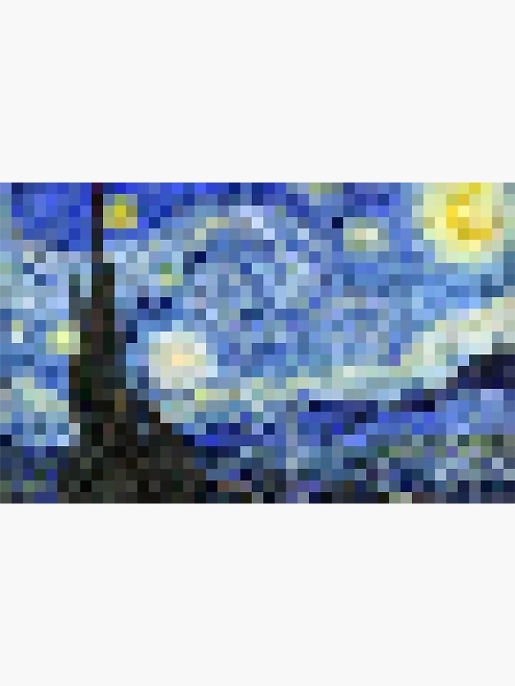 The Starry Night Pixelart Poster For Sale By Pixelme Redbubble