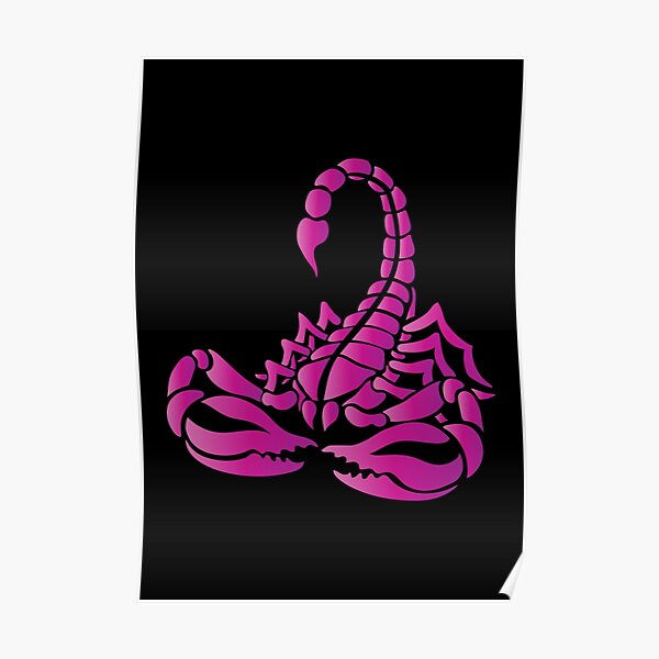 Pink Scorpion Tattoo Art Style Poster For Sale By Designsbydarrin