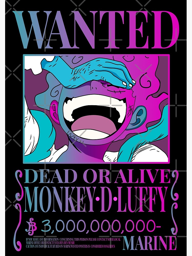 Monkey D Luffy Nika Bounty Wanted Poster Photographic Print For Sale