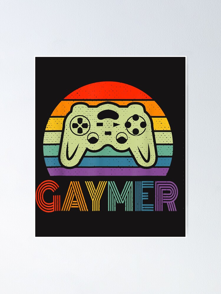 Funny Gaymer Gay Pride Gamer Gaming Lgbtq Rainbow Flag Poster For