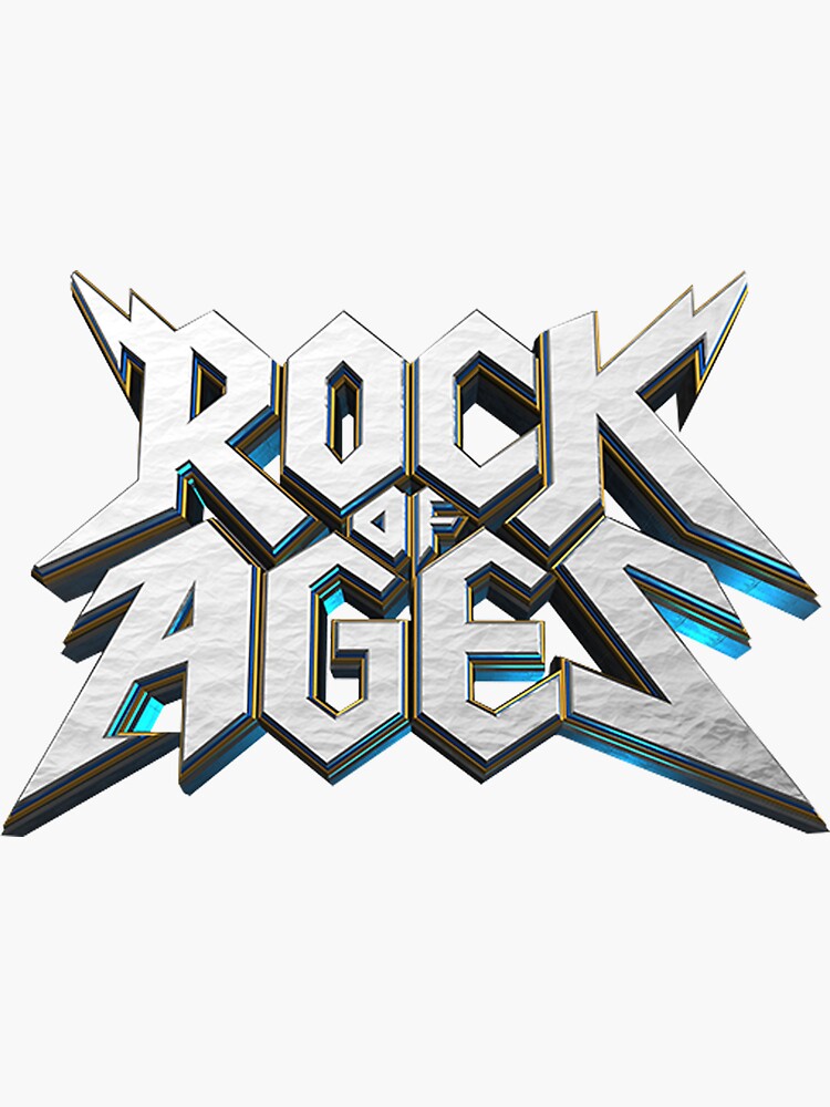 Elegant Rock Of Ages Logo Design Sticker For Sale By Imunkizar