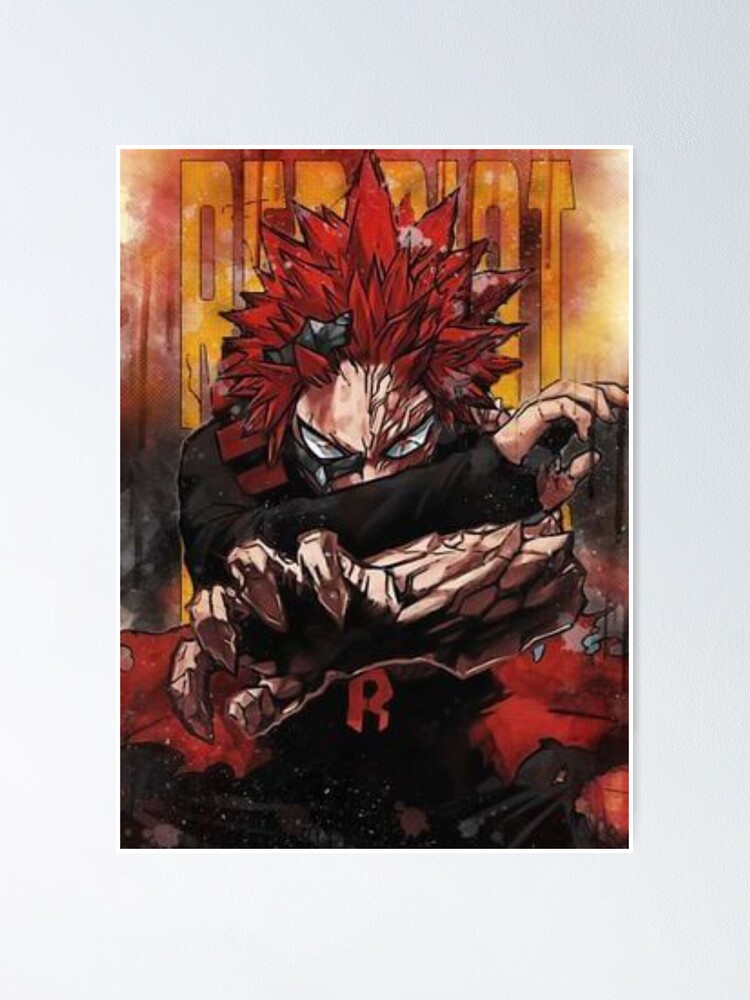 Red Riot Kirishima Eijirou Poster For Sale By Nanystarart Redbubble