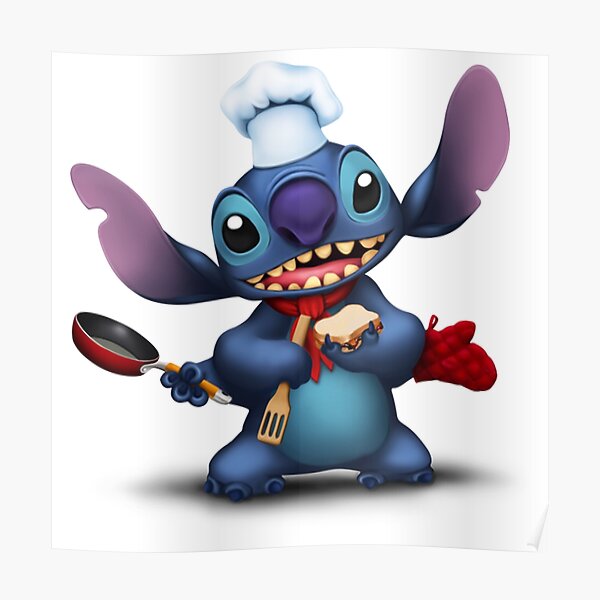 Stitch Chef Poster For Sale By Furqont Redbubble