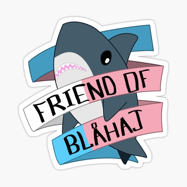 Friend Of Blahaj Trans Banner Sticker For Sale By TalenLee Redbubble