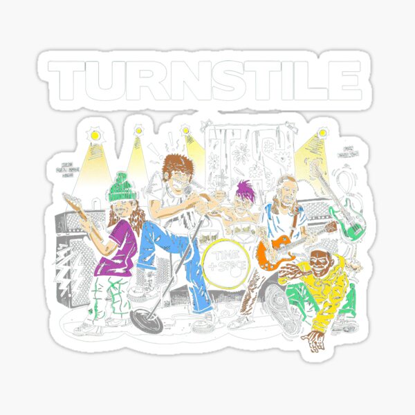 Turnstile American Hardcore Punk Band Funny Cartoon Sticker For Sale