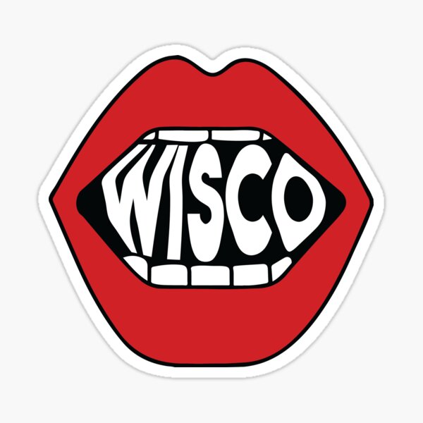 Wisco Lips Sticker For Sale By Emmybdesigns Redbubble