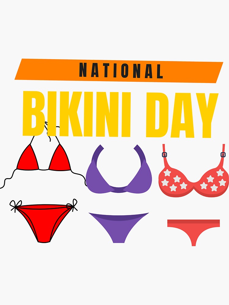 National Bikini Day Graphic Shirt Sticker For Sale By Wilkdesign