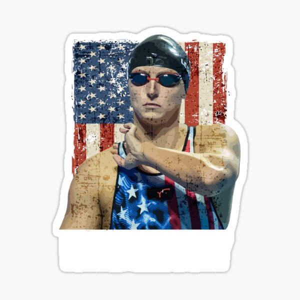 Katie Ledecky Swimmer GOAT Sticker For Sale By Only Art Redbubble