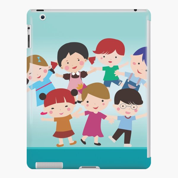 Funda Y Vinilo Para Ipad Ni Os De Dibujos Animados Que Muestran La