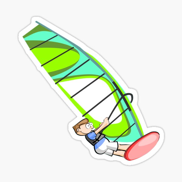 Windsurf Summer Cartoon Sticker For Sale By MegaSitioDesign Redbubble