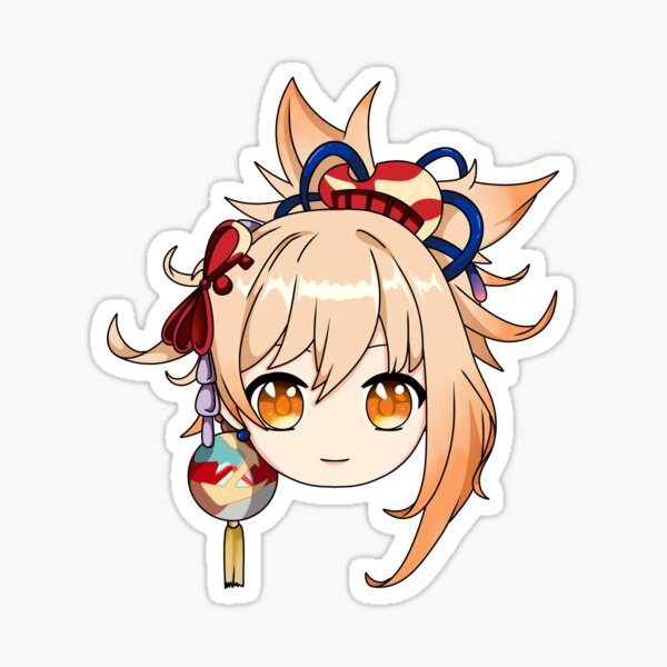 Genshin Impact L Yoimiya Chibi Head Sticker For Sale By Kyasurinshop