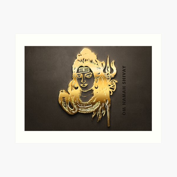 Lord Shiva Goldene Kunst D Render Illustration Auf Der Seite