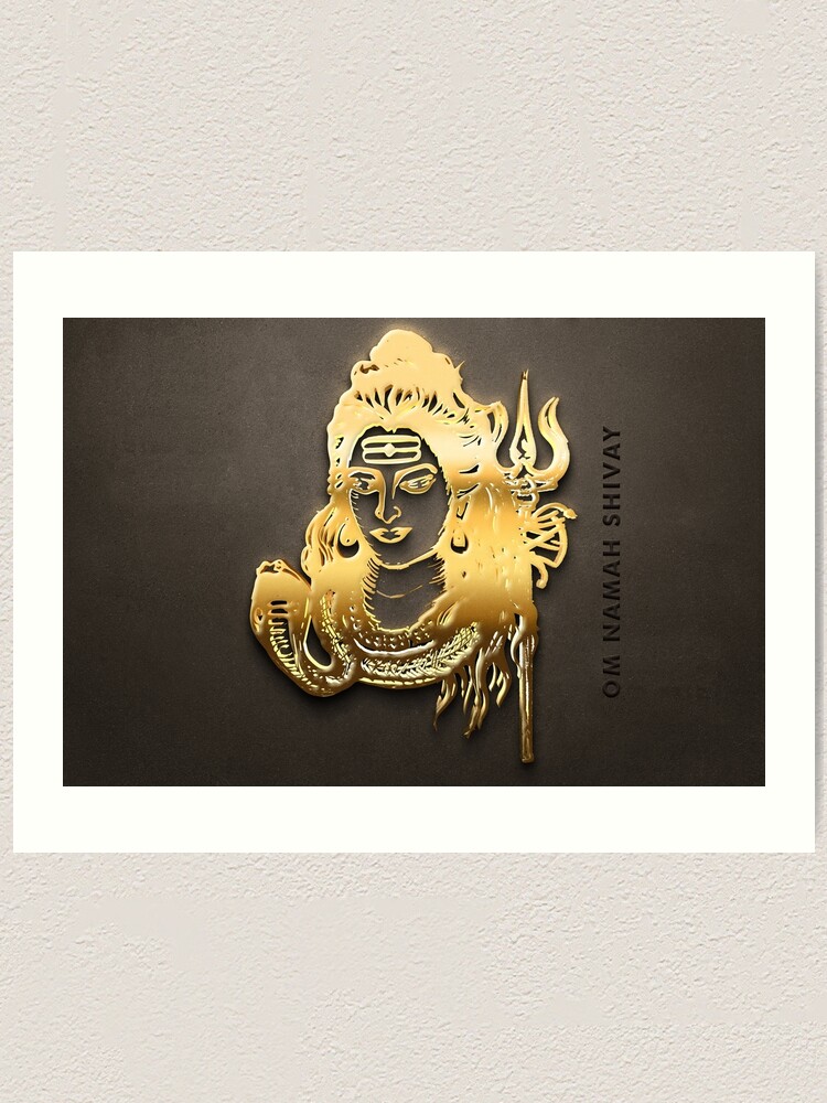 Lord Shiva Goldene Kunst D Render Illustration Auf Der Seite