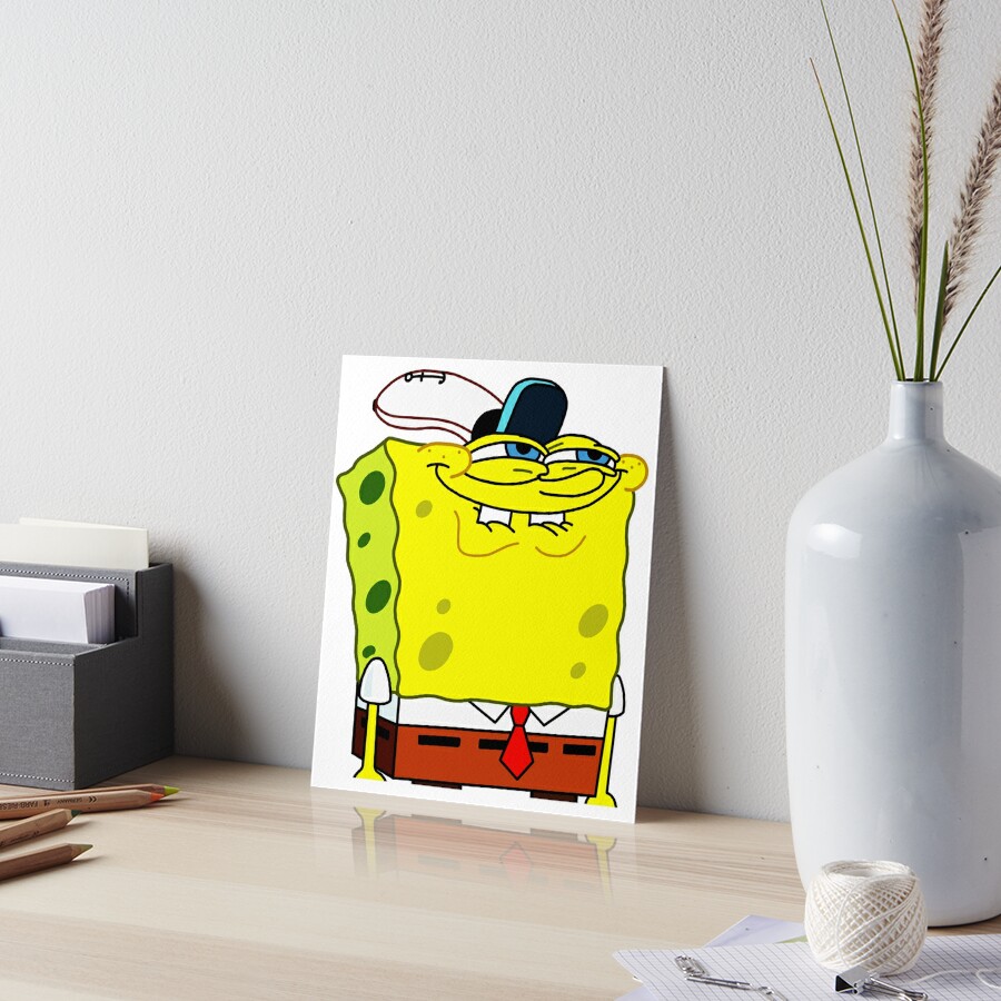 Spongebob Excited Funny Face Art Board Print For Sale By CELB Arts