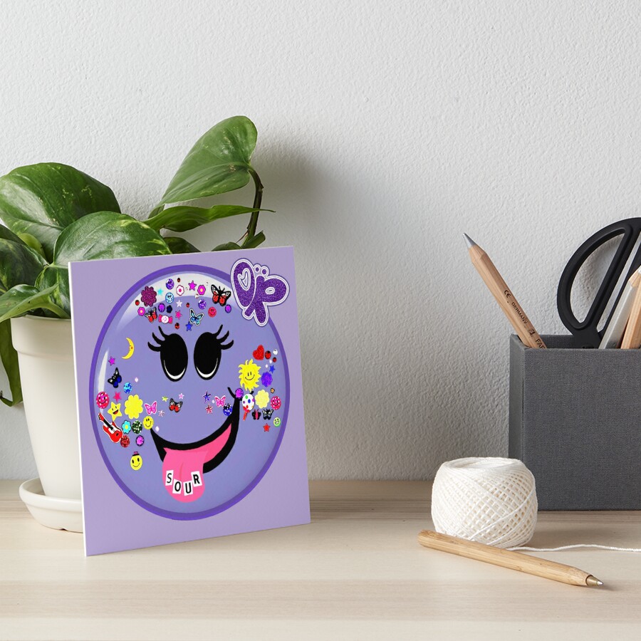 Olivia Rodrigo Smiley Face With Stickers Art Board Print For Sale By