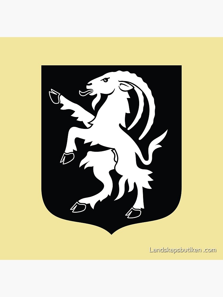 Rampant Goat The Coat Of Arms Of H Lsingland Sweden Black Print